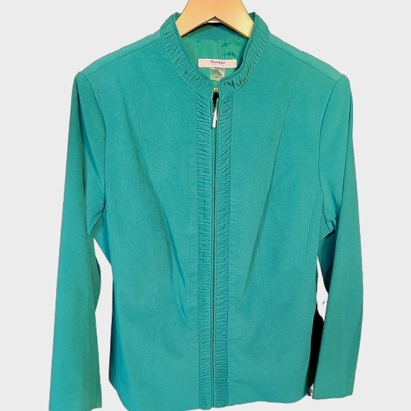 TANJAY Petite Turquoise Vintage Vest Size 14P - Picture 1 of 4